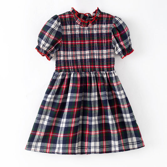 Christmas Sibling Matching Outfits – Red Plaid Smocked Collection