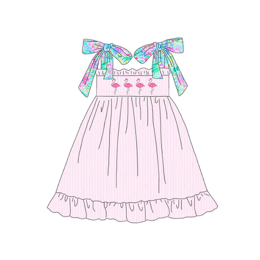 Siblings Girls Summer Flamingo Print Matching Clothes