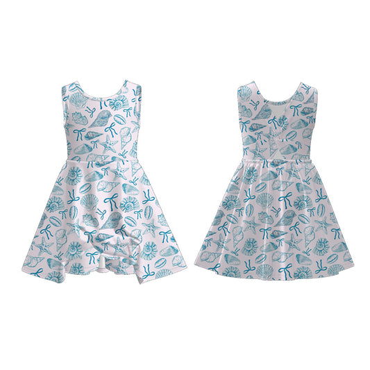 Girls Summer Outdoor Floral Butterfly Soft Athletic Dress