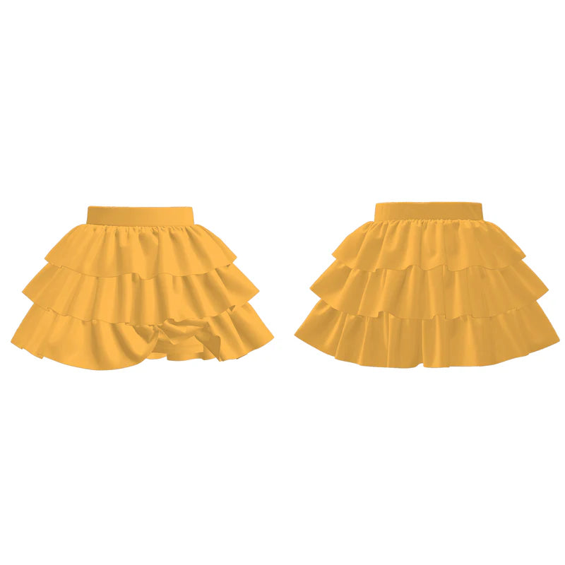 Girls Summer Outdoor Solid Color Athletic Skirt