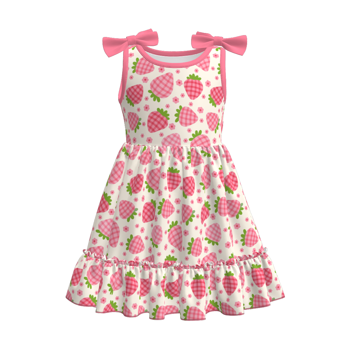 Siblings Girls Summer Strawberry Matching Clothes