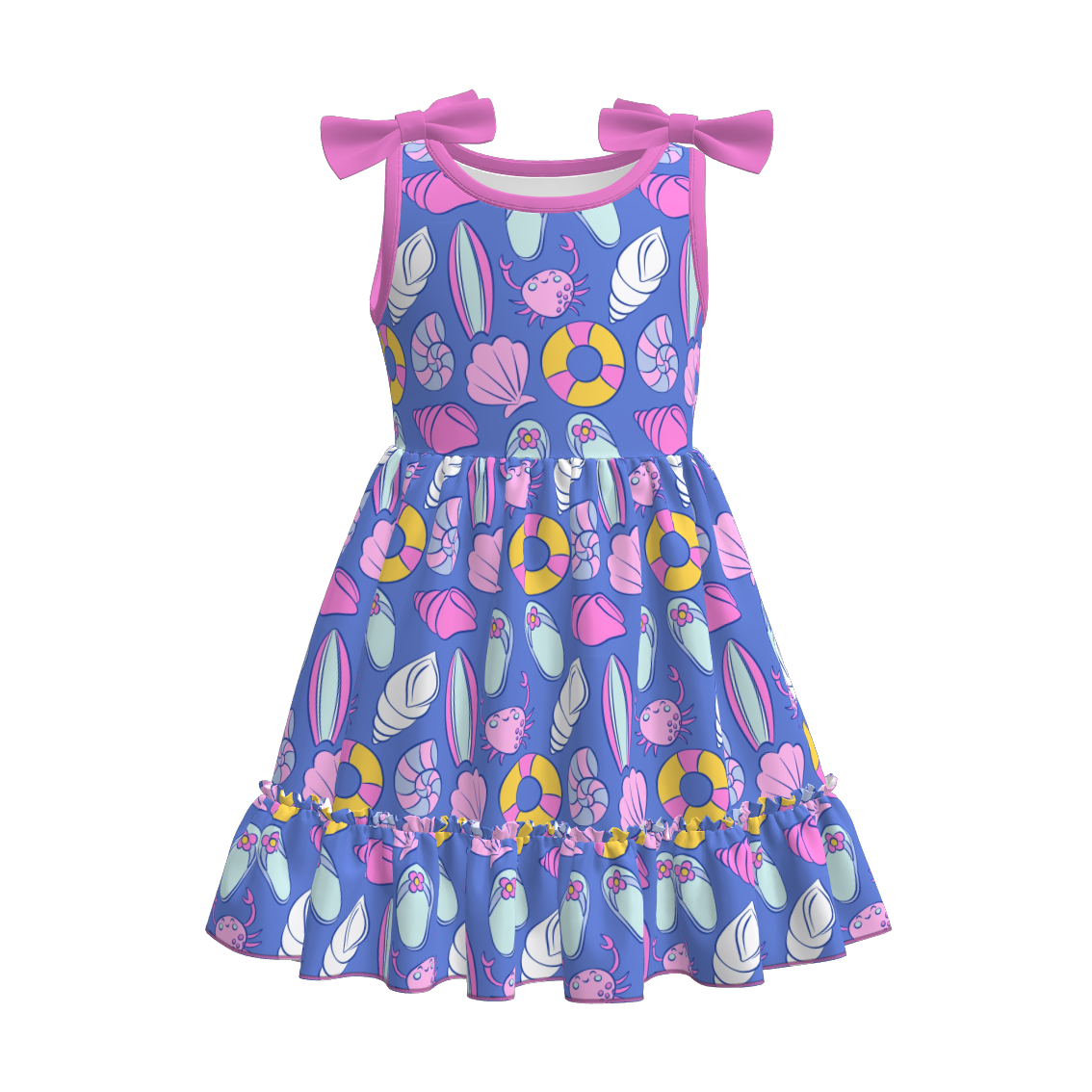 Siblings Girls Summer Sea Themed Matching Clothes