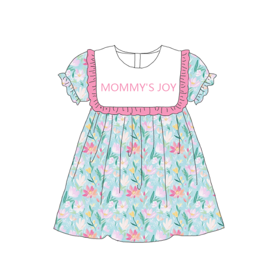 Sister Girls Summer "MOMMY'S JOY" Embroidered Floral Dress Romper
