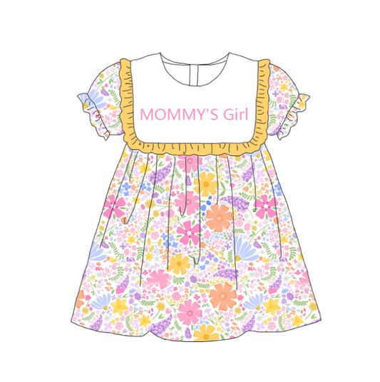 Sister Girls Summer "MOMMY'S GIRL" Embroidered Floral Dress Romper