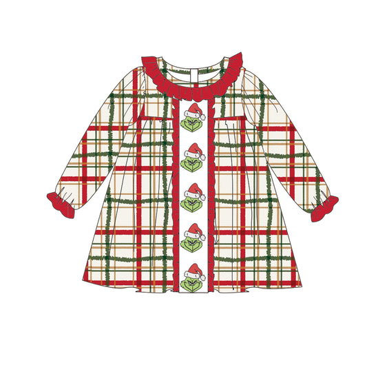 New Christmas Kids Clothing Collection – Festive Grinch Embroidery