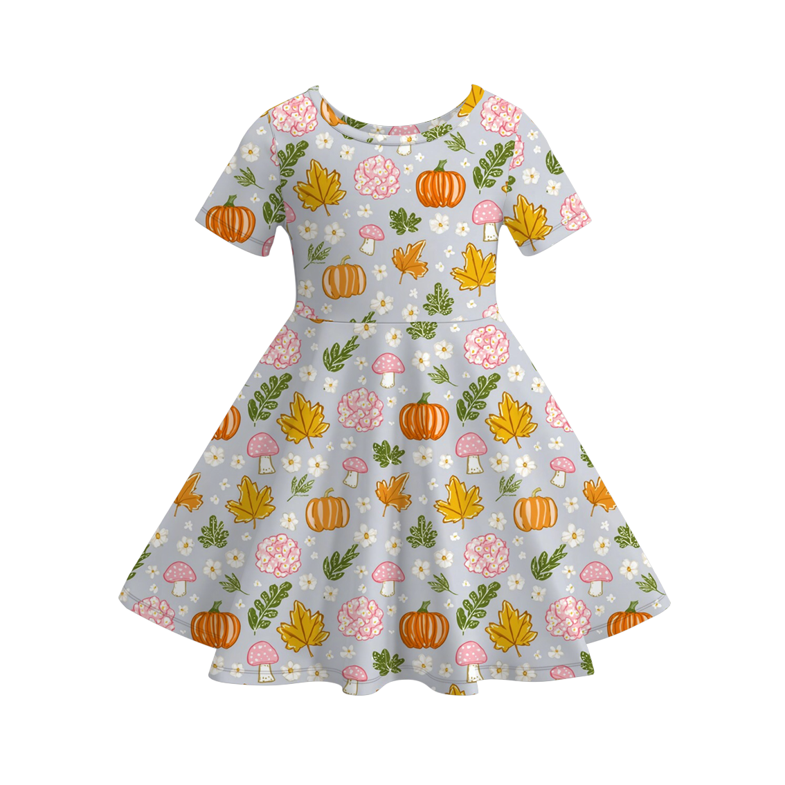 Girls Fall TAKE PUMPKIN PATCH Print Dress Outfit Set Mommy Top