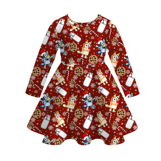 Girls Christmas Fall Bluey Print Dress Pajamas Legging Collection