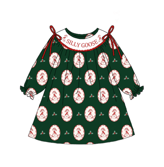 Christmas Kids Outfit – Silly Goose Embroidered Holiday Collection