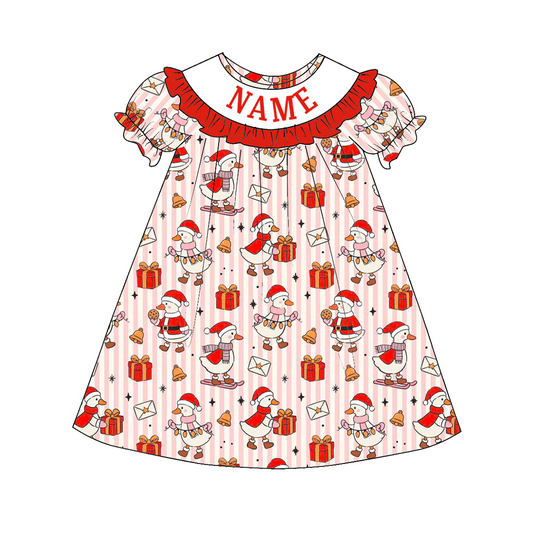 Christmas Silly Goose Print – Custom Name Embroidery Sibling Outfits