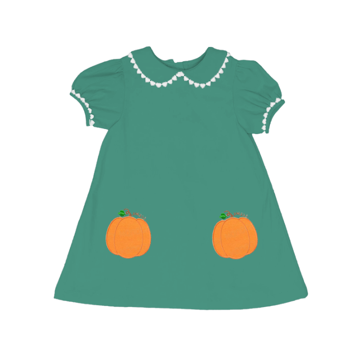 Girls Halloween Ghost Candy Corn Pumpkin Print Boutique Dress