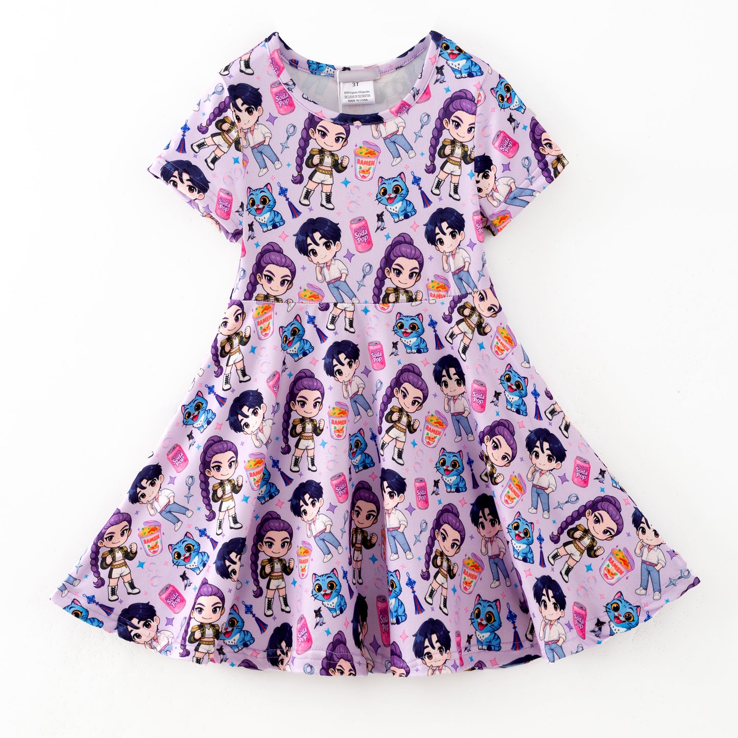 2025 Fall Popular Kpop Demon Hunter Soft Twirl Dress