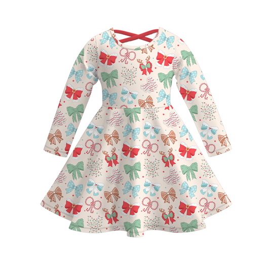 Girls Christmas Red Bow Pajamas Set & Pant Set & Dress