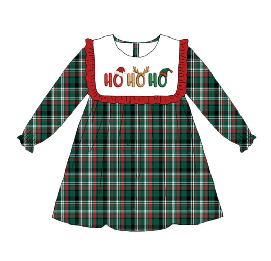 Christmas HO HO HO Embroidered Smocked Family Outfits