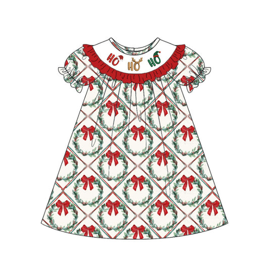 Ho Ho Ho Christmas Embroidered Smocked Dress & Romper