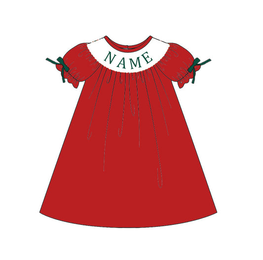 Christmas Custom Name Embroidered Smocked Family Outfits