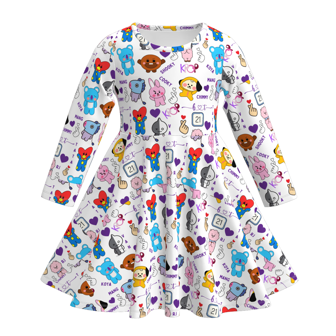 Girls Fall Cartoon Kpop Demon Hunter Twirl Dress
