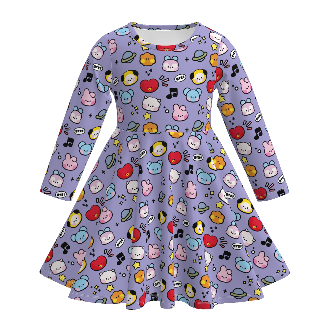Girls Fall Cartoon Kpop Demon Hunter Twirl Dress