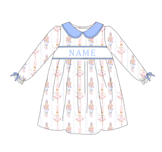 Nutcracker Christmas Smocked Collection Custom Name Clothes