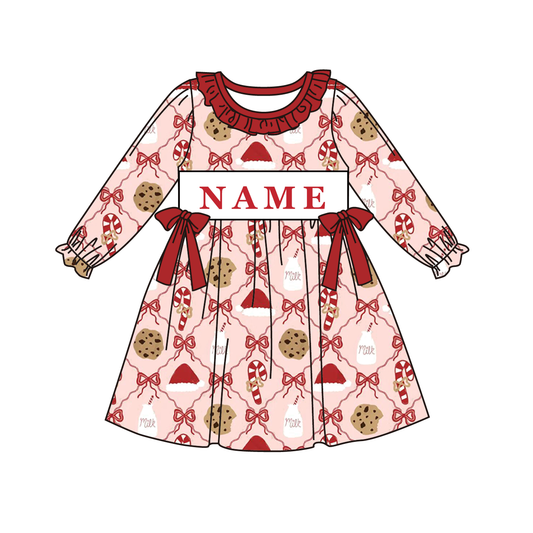 Christmas Cookies Smocked Outfit – Custom Name Embroidery