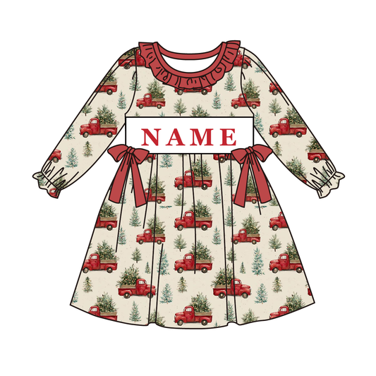 Christmas Tree Smocked Embroidery Custom Name Outfit Collection