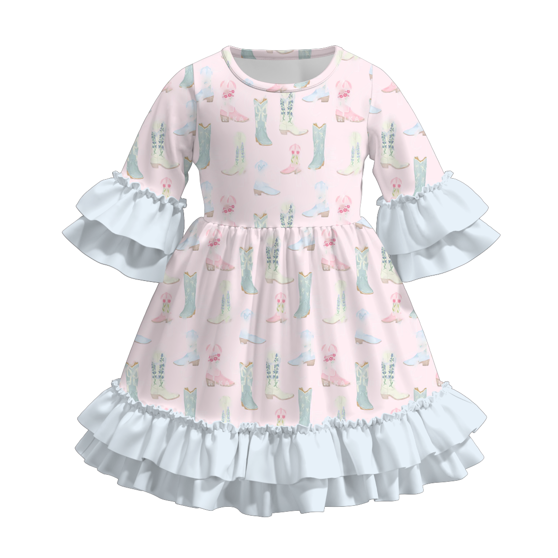 Girls Fall Farm Ruffled Cute Fashion Dress Collection