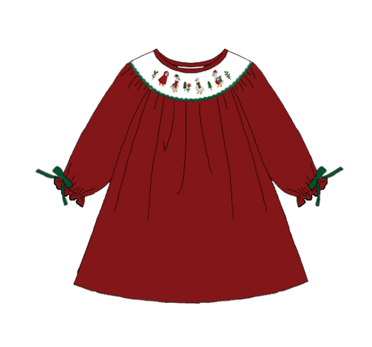 Kids Christmas Gilly Goose Embroidered Smocked Holiday Outfits