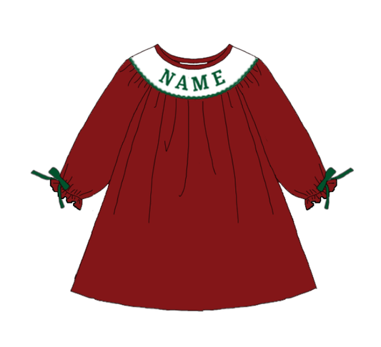 Kids Christmas Plaid Smocked Collection Custom Name Holiday Outfits
