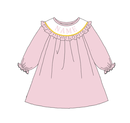 Kids Christmas Pink Blue Smocked Collection Custom Name Holiday Outfits
