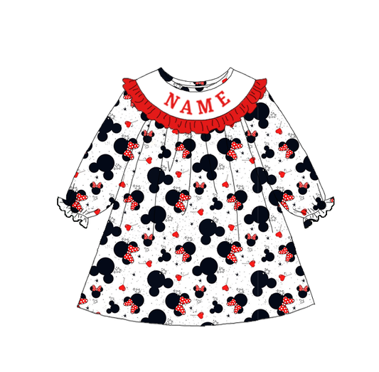 Girls Valentine's Day Spring Cartoon Custom Name Smock Embroidery Collection