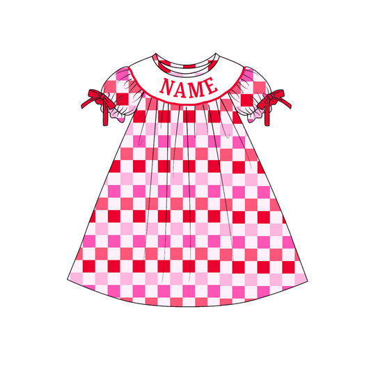 Valentine's Day Plaid Custom Name Smock Embroidery Collection