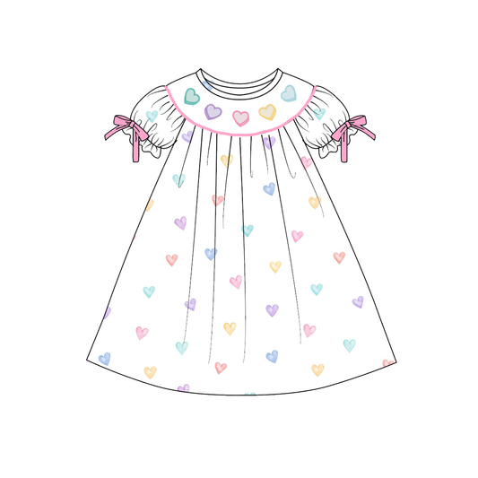 2026 Valentine's Day Heart MAMA'S BESTIE Smocked Embroidered Collection