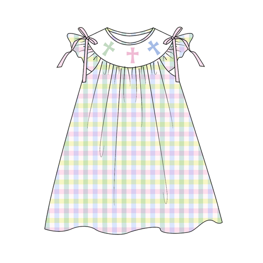 Summer Easter Plaid Cross Smocked Embroidery Collection