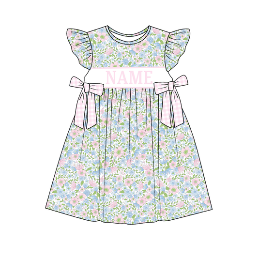 Spring Summer Mother's Day Floral Custom Name Smocked Embroidered Collection