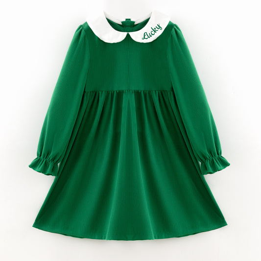 Green Corduroy St.Patrick's Day Sibling Clothes – Lucky Embroidery