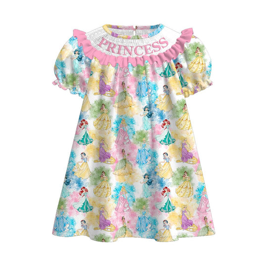 2026 Summer Princess Pink Embroidery Smock Dress & Romper