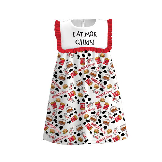 Summer "EAT MOR CHIKIN" Embroidered Kids Summer Outfit Set Collection