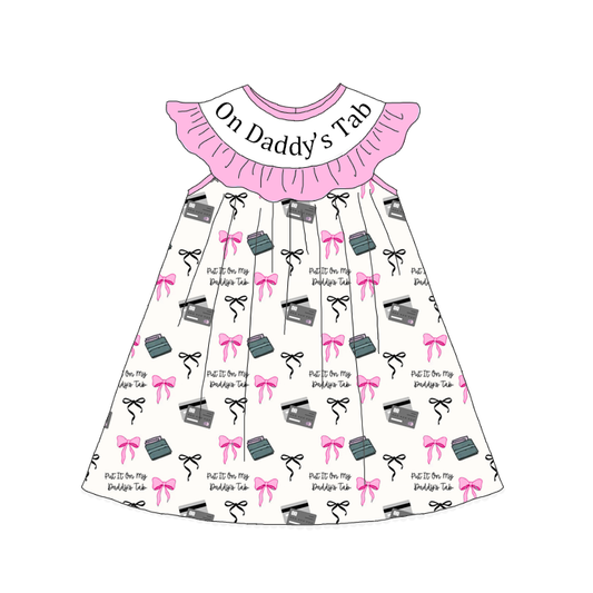 Summer Pink Bow ON DADDY'S TAB Smocked Embroidery Set Collection