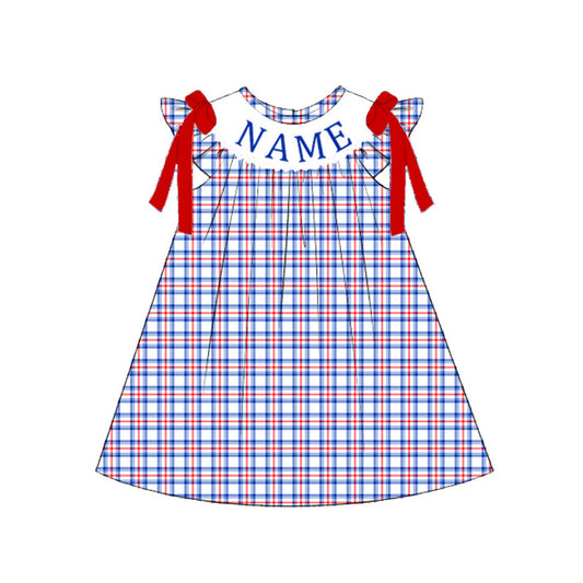 Smocked Independence Day Kids Collection – Embroidered Custom Name Patriotic Outfits