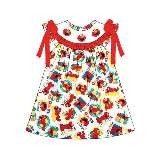 Smocked Embroidery Summer Kids Collection – Premium Elmo-Inspired Clothes