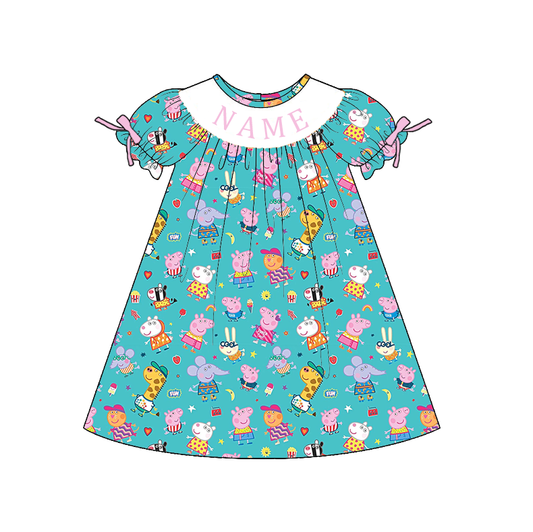 Smocked Embroidery Custom Name Baby & Kids Clothing Peppa Collection