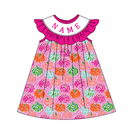 Personalized Halloween Pumpkin Smocked Collection | Custom Embroidered Name Baby & Toddler Boutique Outfit