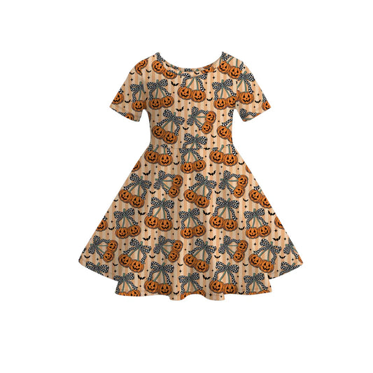 Halloween Pumpkin Bow Collection | Girls Dress & Skort Set | Boutique Fall Outfit
