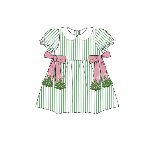 Christmas Tree Embroidered Sibling Matching Collection – Girls Dress, Romper & Two-Piece Sets, Boys Outfit & Sleeveless Romper