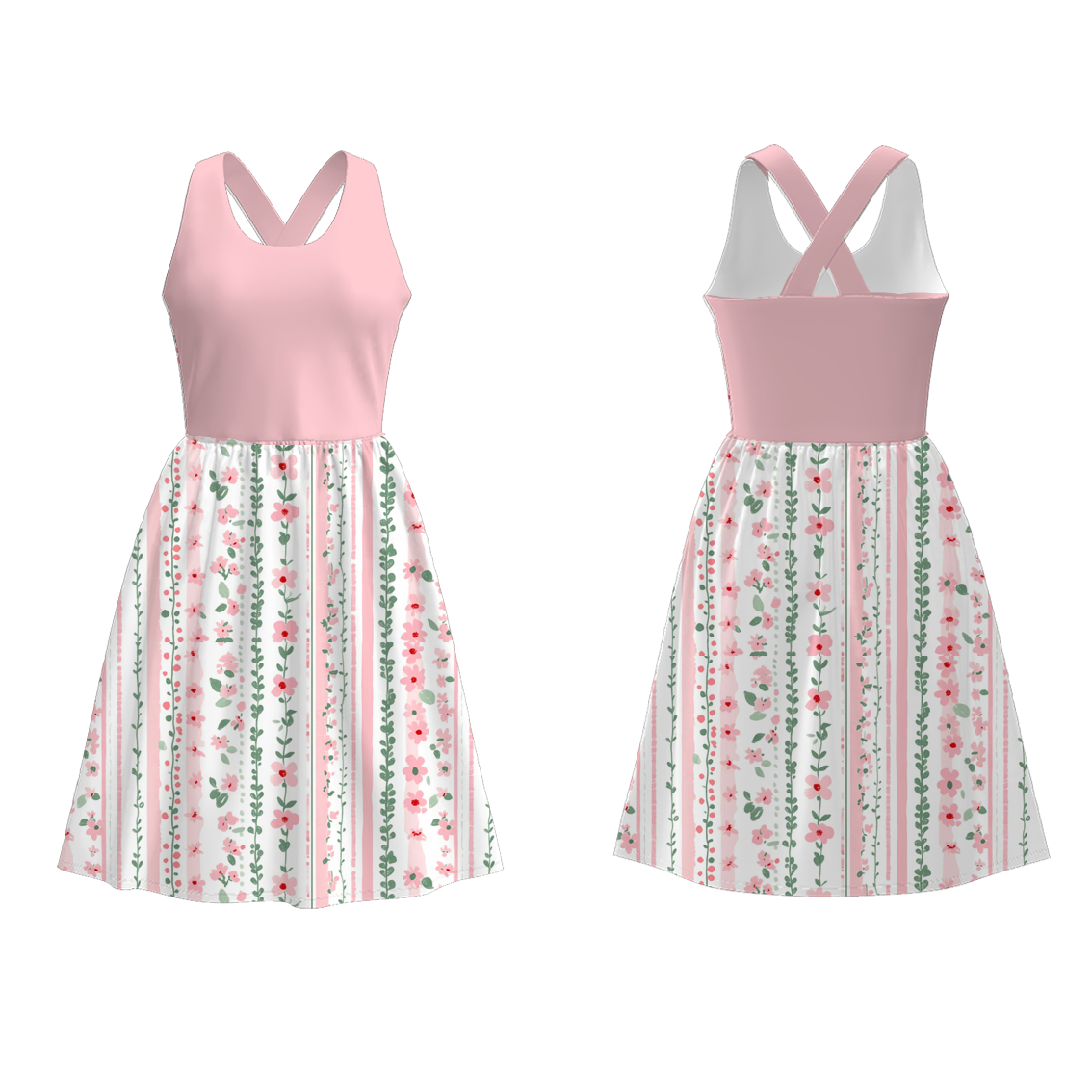 Mommy And Me Mother's Day Pink Floral Print Dress