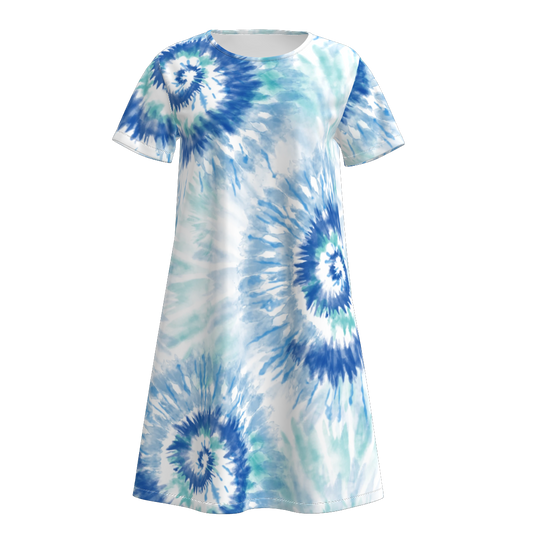 Women's Summer Tie-dye Short Sleeves Dress