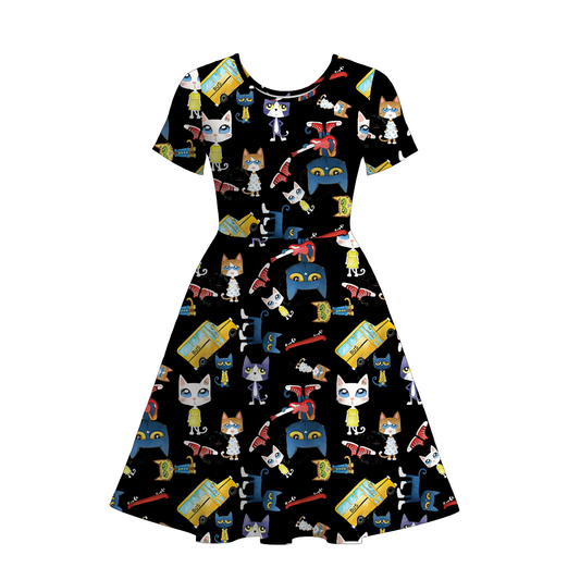 Adult Women Pete The Cat Print Dress