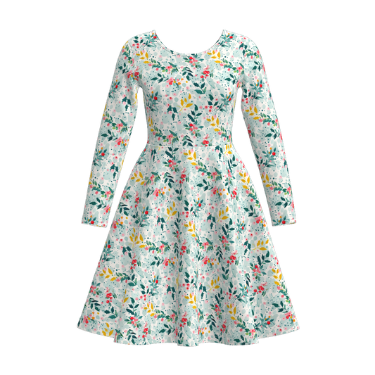 Christmas Family Outfit Collection – Green Floral & Plaid Matching Set