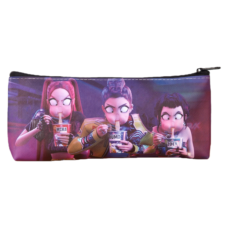 K-Pop Demon Hunters Printed Pencil Case, Large Capacity Single-Layer Stationery Bag for Students and Fans