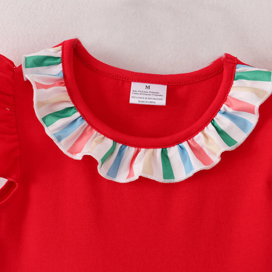 Girls' Summer Back To School Print Patchwork Dress