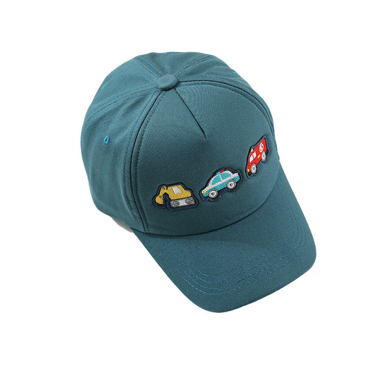 Kids Embroidered Baseball Cap Cars Fire Truck Digger Designs